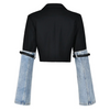 ANNANSS Denim Jacket Blazer Crop